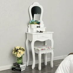 Store SONGMICS Set coiffeuse en hauteur Blanc