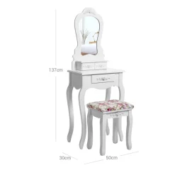 Store SONGMICS Set coiffeuse en hauteur Blanc