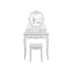 Cheap SONGMICS Set coiffeuse miroir cœur Blanc