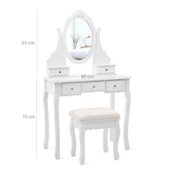 Cheap SONGMICS Set coiffeuse miroir pivotant
