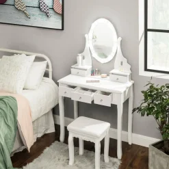 Cheap SONGMICS Set coiffeuse miroir pivotant