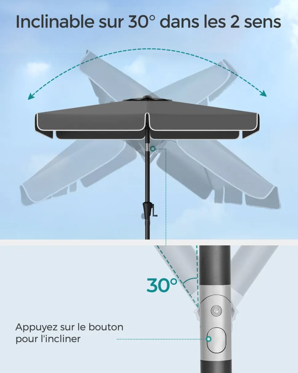 Fashion SONGMICS Store banne 3,5 x 2,5 m Gris