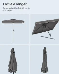 Fashion SONGMICS Store banne 3,5 x 2,5 m Gris