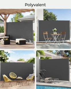 New SONGMICS Store banne rétractable 250 x 120 cm avec manivelle gris