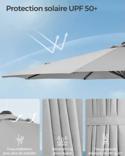 New SONGMICS Store latéral 1,8 x 4,5 m gris