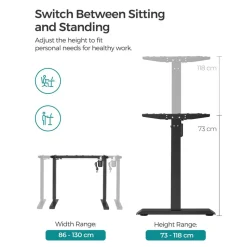 Discount SONGMICS Support bureau assis-debout noir Blanc