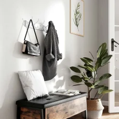 Cheap SONGMICS Support mural 4 crochets Blanc