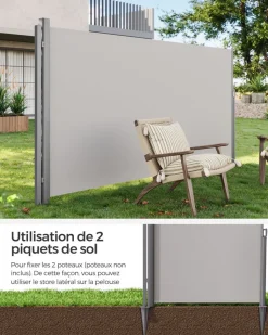 Store SONGMICS Support mural fixation store Noir