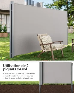 Clearance SONGMICS Support mural pour stores latéraux gris