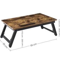 Best SONGMICS Support ordinateur rustique Brun Vintage Noir