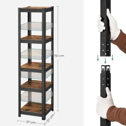 Clearance SONGMICS Support pour four à micro-ondes beige chêne et blanc classique