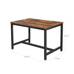 Clearance SONGMICS Table à manger industriel Brun Vintage Noir