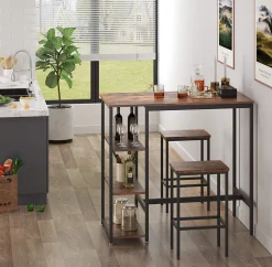 Online SONGMICS Table à manger marron rustique et noir