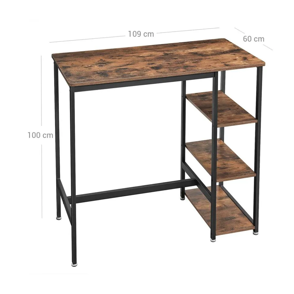 Online SONGMICS Table à manger marron rustique et noir