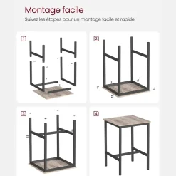 Discount SONGMICS Table bar carré industriel