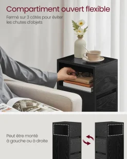 Best Sale SONGMICS Table basse avec 2 tiroirs et compartiments cachés blanc neige