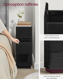 Best Sale SONGMICS Table basse avec 2 tiroirs et compartiments cachés blanc neige