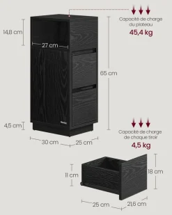 Best Sale SONGMICS Table basse avec 2 tiroirs et compartiments cachés blanc neige