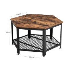 Flash Sale SONGMICS Table basse hexagonale industriel Marron Rustique