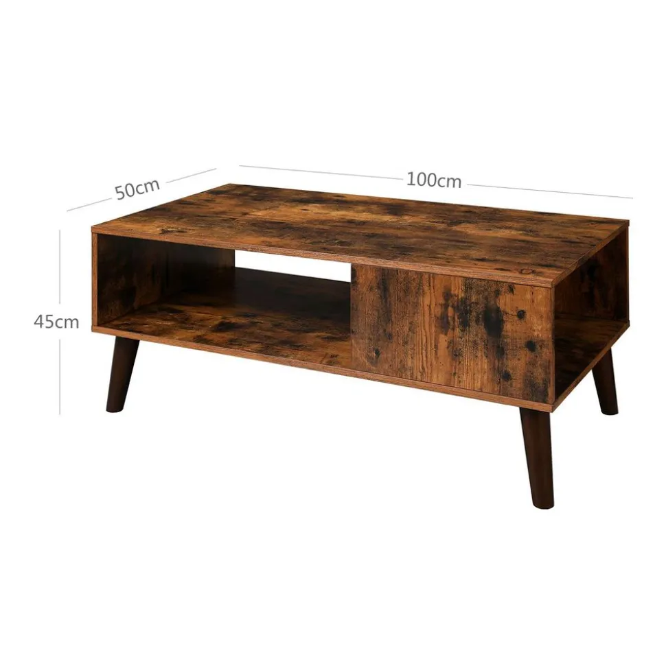 Sale SONGMICS Table basse ouverte industriel Marron Rustique
