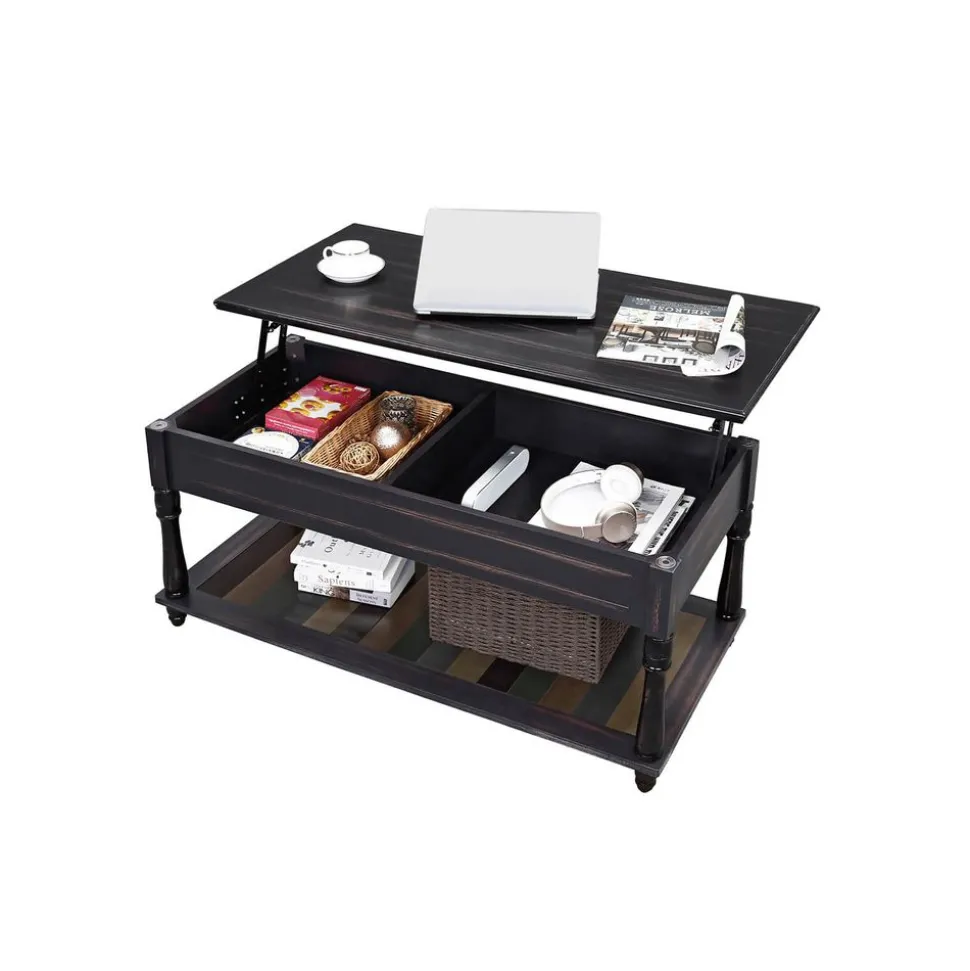 Discount SONGMICS Table basse ouvrable brun Gris