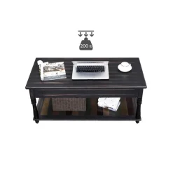 Discount SONGMICS Table basse ouvrable brun Gris