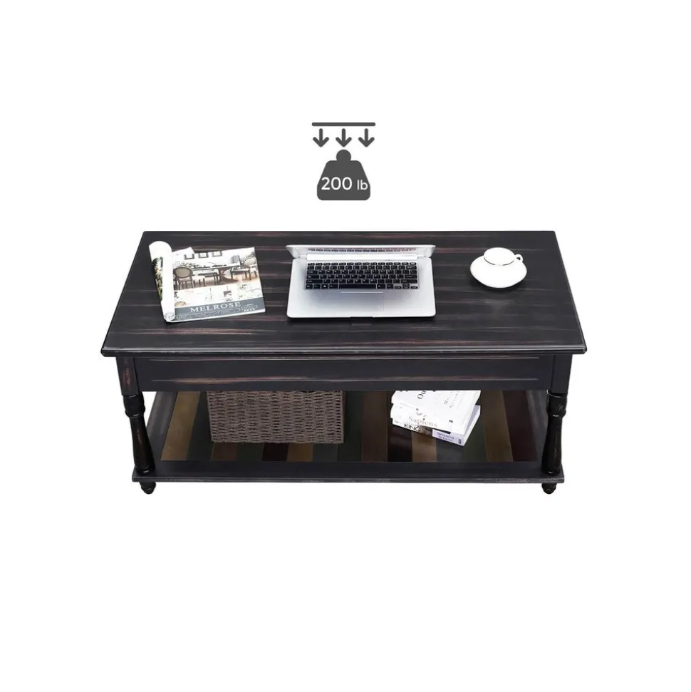 Discount SONGMICS Table basse ouvrable brun Gris