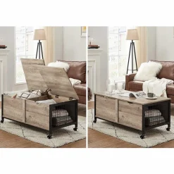 Online SONGMICS Table basse rangement grège Blanc