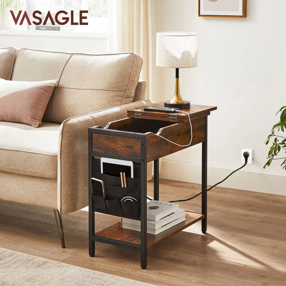 Flash Sale SONGMICS Table basse ronde grège Noir