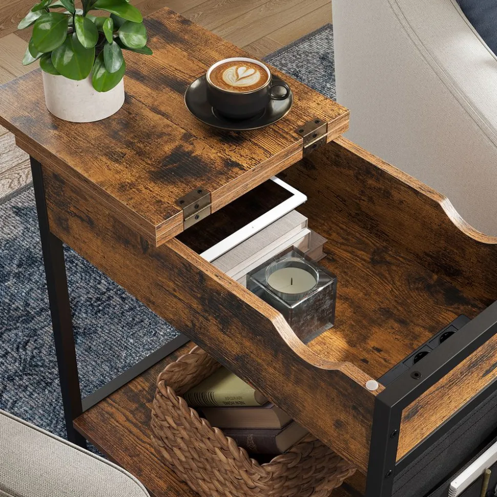 Flash Sale SONGMICS Table basse ronde grège Noir