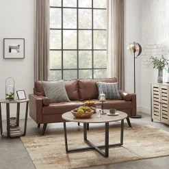 Discount SONGMICS Table basse ronde grège