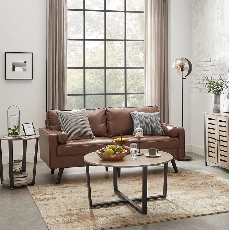 Discount SONGMICS Table basse ronde grège