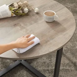 Discount SONGMICS Table basse ronde grège