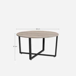 Discount SONGMICS Table basse ronde grège