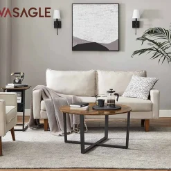 Discount SONGMICS Table basse ronde grège