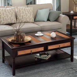 Hot SONGMICS Table basse striée