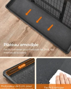 Fashion SONGMICS Table basse tiroirs industriel