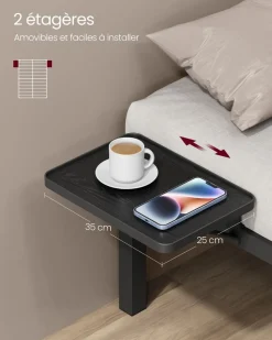 Shop SONGMICS Table basse verre doré