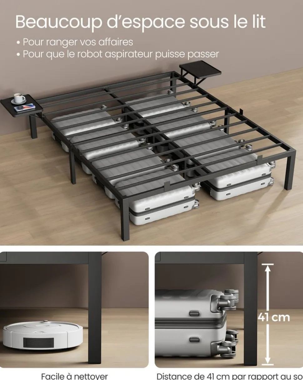 Shop SONGMICS Table basse verre doré