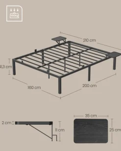 Shop SONGMICS Table basse verre doré