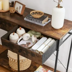 New SONGMICS Table console 2 tiroirs Noir