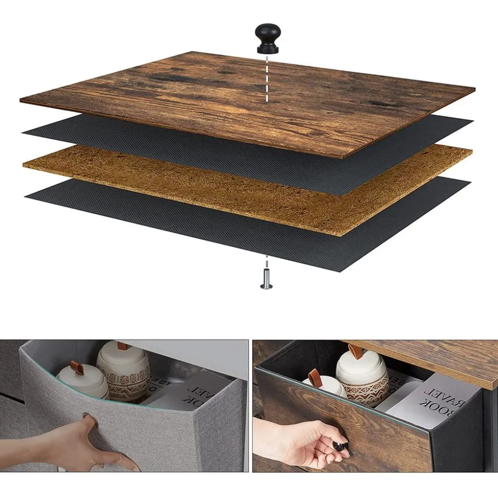 New SONGMICS Table console 2 tiroirs Noir