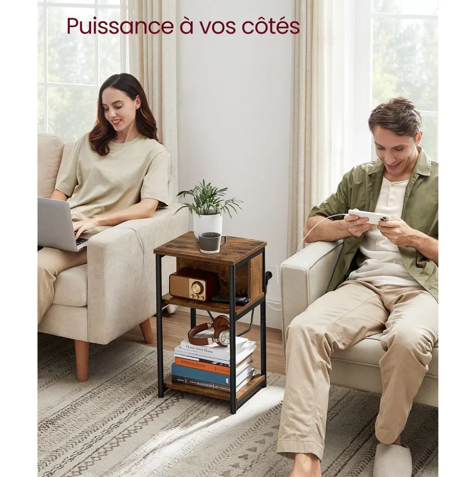 Shop SONGMICS Table console brun Gris