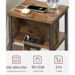 Shop SONGMICS Table console brun Gris