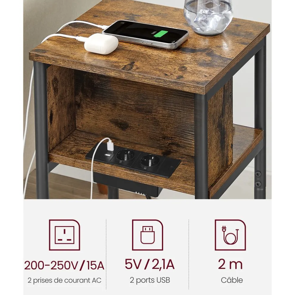 Shop SONGMICS Table console brun Gris