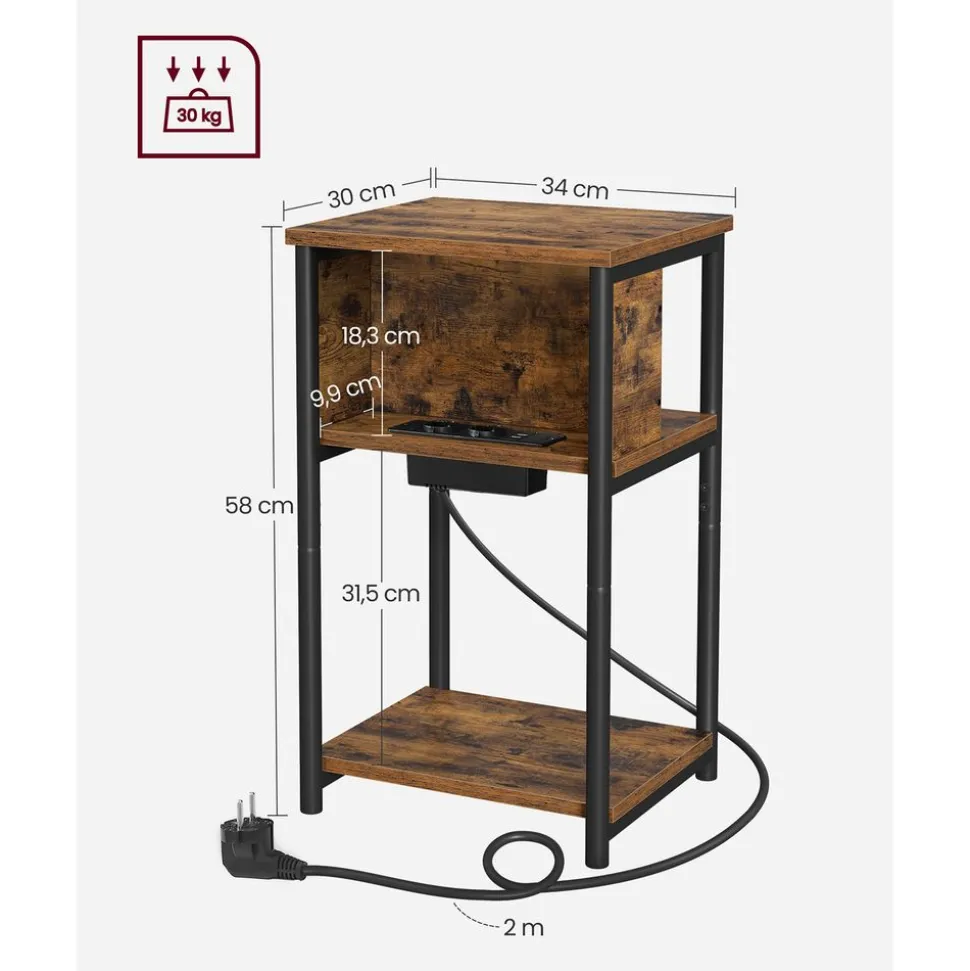 Shop SONGMICS Table console brun Gris