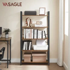 Fashion SONGMICS Table console grille industriel Brun Vintage Noir