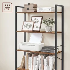 Fashion SONGMICS Table console grille industriel Brun Vintage Noir