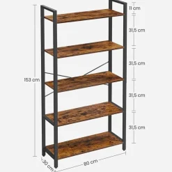 Fashion SONGMICS Table console grille industriel Brun Vintage Noir