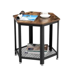 Best Sale SONGMICS Table console hexagonale Marron Rustique